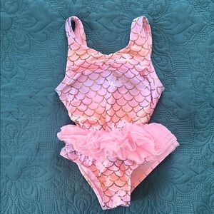 Wonder Nation Pink Mermaid Kids Swim One Piece